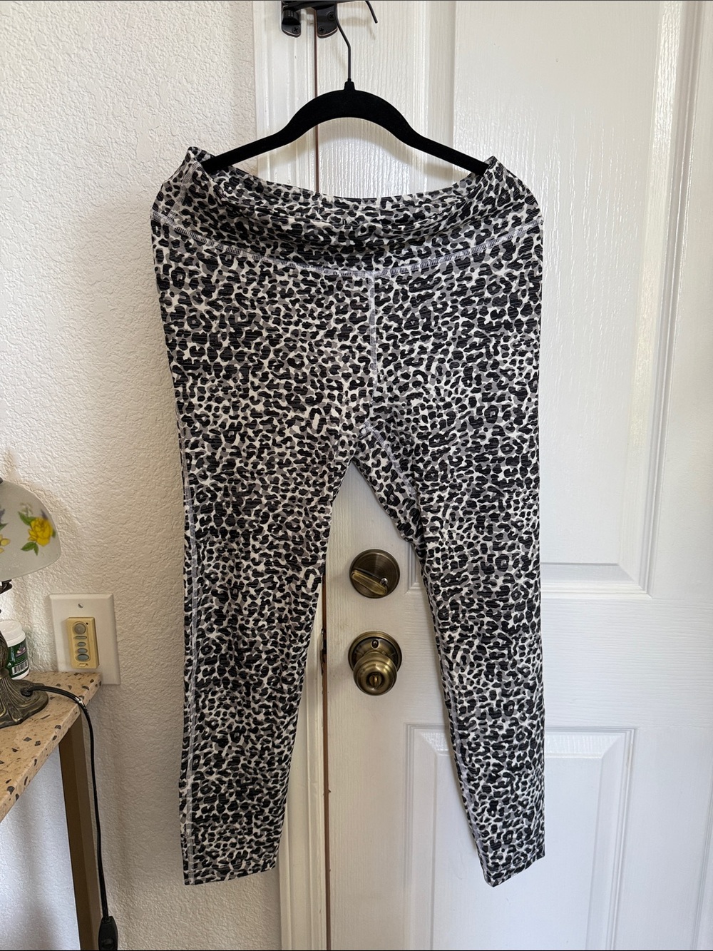 Outdoor Voices Black and White Leopard Print Leggings